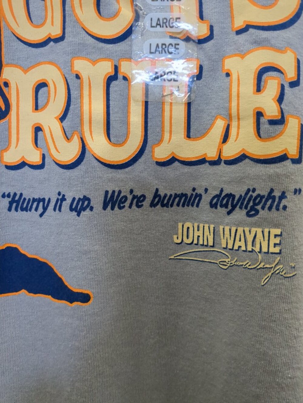 Vintage Old Guys Rule John Wayne Short Sleeve Tee Shirt - Picture 6 of 9